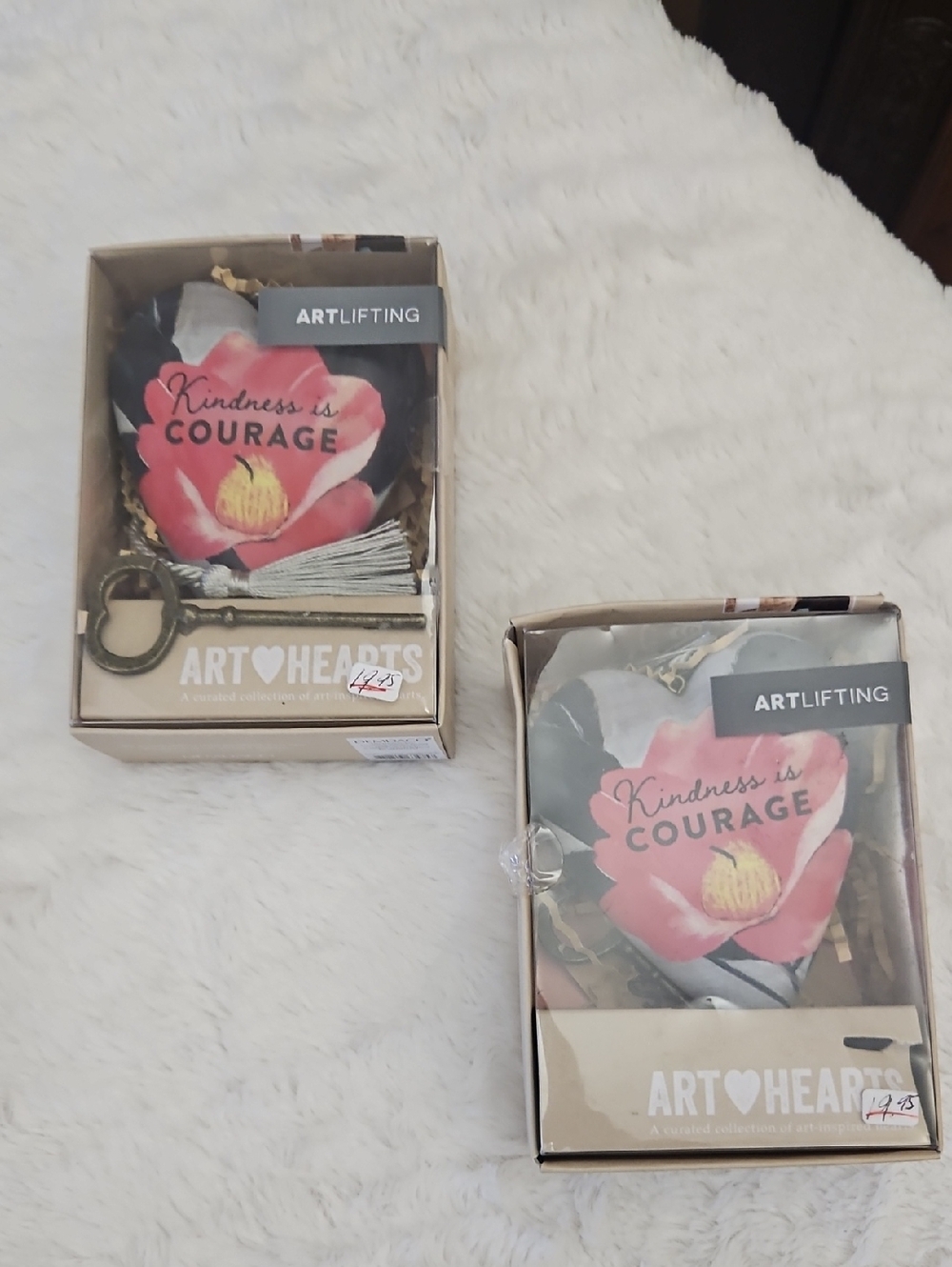 ArtLifting "Kindness is Courage" Floral Art Heart Necklace - Pink